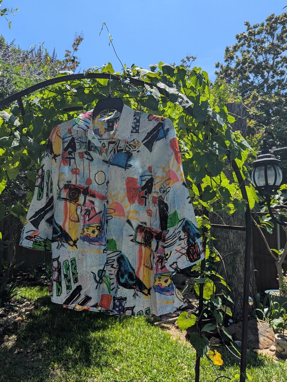 Abstract Multi-Color Women's Button-Up Shirt